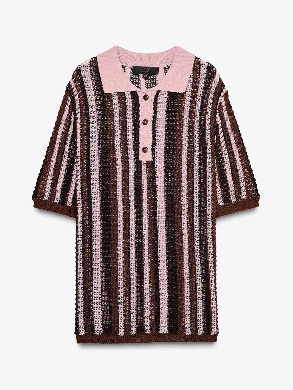Zara Women’s Multicolor Striped Knit Polo Sweater